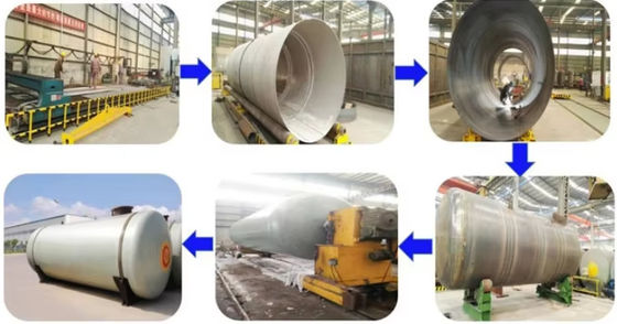 Customized GRP Vertical Horizontal FRP Tank HCl Malic Tartaric Benzoic Acid Storage