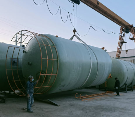 Vertical FRP Pressure Vessel Tank Fiberglass Water Storage Tank Chemical Resistance