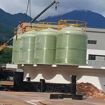 1800x6050 FRP Storage Tank With Drain Valve , Corrosion Resistance FRP Chemical Tank