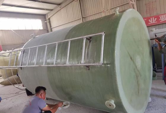 1800x6050 FRP Storage Tank With Drain Valve , Corrosion Resistance FRP Chemical Tank