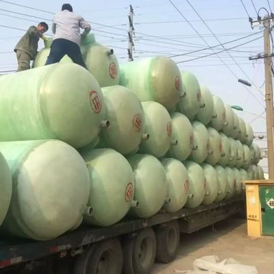 Customized Thickness Liquid Storage FRP Tank , FRP Chemical Tank 1m3~200m3
