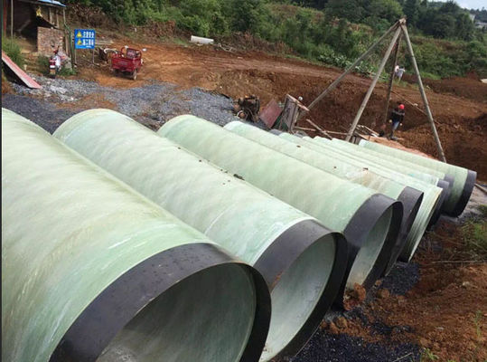 Large Diameter FRP Pipe Underground GFRP Tube Pipeline 6m 12m Length Smooth