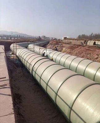 Large Diameter FRP Pipe Underground GFRP Tube Pipeline 6m 12m Length Smooth