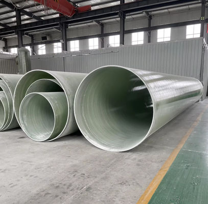 Smooth Or Textured Fiberglass Reinforced Plastic Pipe FRP Mortar Pipe Custom Thickness