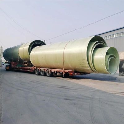 Water Treatment FRP Fiberglass Pipe Lightweight FRP Round Tube With Printed Flange