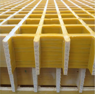 Swimming Pool Molded Fiberglass Grating Anti Aging FRP Mesh GRP Landscaping Grids