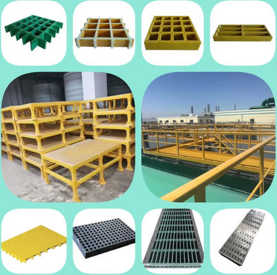 1220x3660mm Fiberglass Walkway Grating , FRP GRP Tree Grate Grille Cover