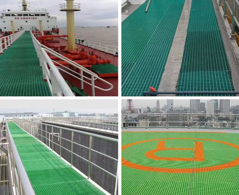 GRP Landscaping Grids Frp Moulded Gratings 38x38mm Non Slip For Swimming Pool