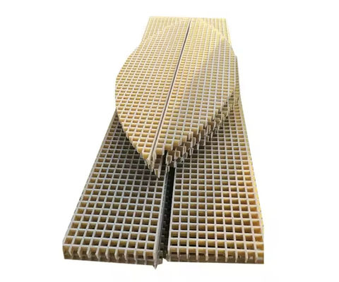 Flame Retardant Fiberglass FRP Walkway Grating Sheet Square Aging Resistance