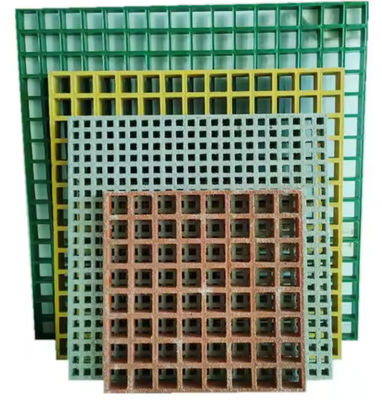 Flame Retardant Fiberglass FRP Walkway Grating Sheet Square Aging Resistance