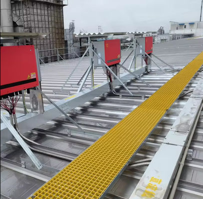 40x40x30mm Solar Roof Top Panel Mesh Pedestrian Walkway Fiberglass Grating