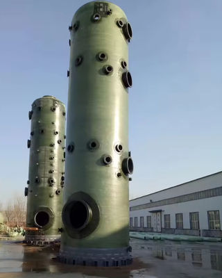 FRP Bubble Tower GRP Fiberglass Ammonia Absorption Tower For Pollution Industry