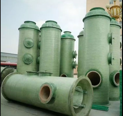 Vertical GRP Frp Absorption Tower  Sulfuric Acid Waste Gas Purifying Column Custom Capacity