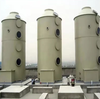 Vertical GRP Frp Absorption Tower  Sulfuric Acid Waste Gas Purifying Column Custom Capacity