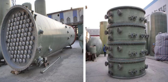 Coverable Gel Coat GRP FRP Absorption Tower Multi Layer Spraying For Waste Acid Gas
