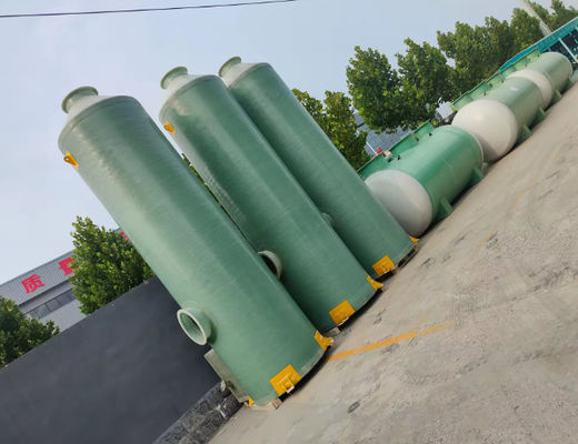High Strength FRP Absorption Tower Cylindrical Purification Tower For Acid Alkali Mist