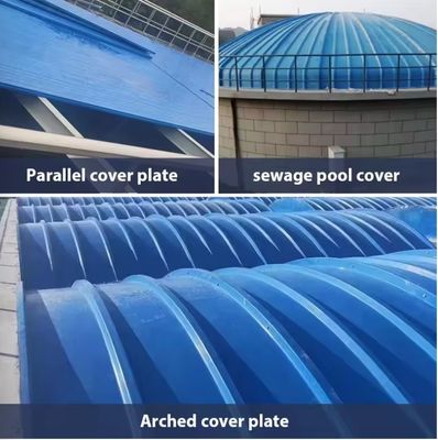 Non Slip FRP Arch Cover Plate Gas Collecting Fiber Reinforced Plastic Sewage Pool Cover