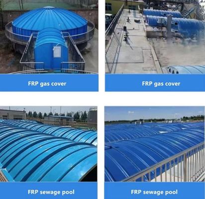 Industrial Sewage Pool FRP Cover Fiberglass Corrugate Roof Tile Sheet Flame Retardant