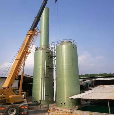 Custom Thick Power Plant Flue Gas Desulfurization Tower FRP Exausted Waste Gas Scrubber
