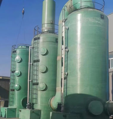 Cyclone Plate FRP Packed Fume Treatment Desulfurization Tower For Chemical Industry