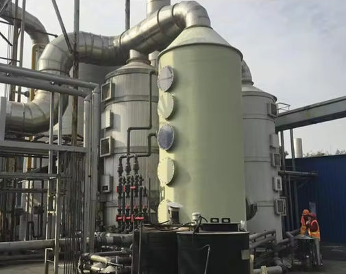 Glass Fiber Reinforced Plastics Desulfurization Tower FRP Cyclone Plate Tower Vertical
