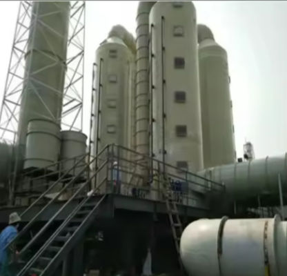 Glass Fiber Reinforced Plastics Desulfurization Tower FRP Cyclone Plate Tower Vertical