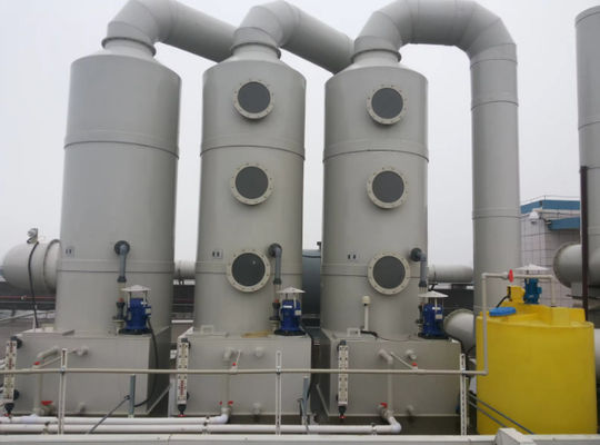 Large Volume Industrial FRP Desulfurization Spray Tower Wet Gas Scrubber With Gel Coat