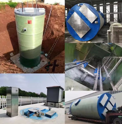 FRP Construction Sewage Pumping Station Prefabricated Fiberglass Wastewater Pump Station