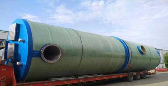 FRP Construction Sewage Pumping Station Prefabricated Fiberglass Wastewater Pump Station