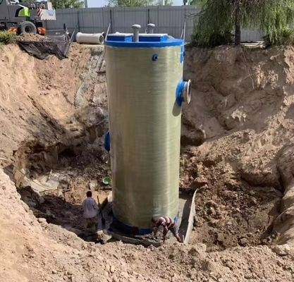 Integrated GRP FRP Prefab Pump Stations For Flood Control Sewage Treatment Solution