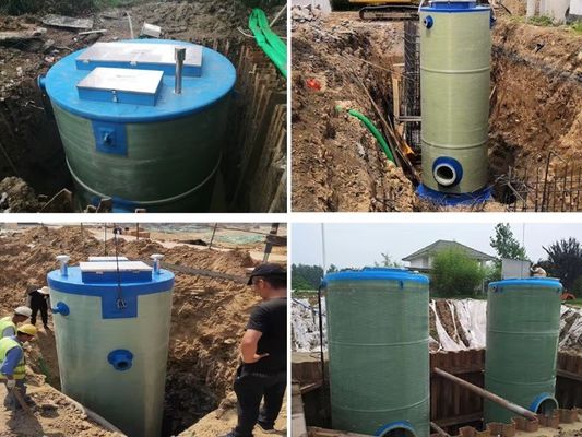 Frp GRp Integrated Lifting Station Pump , Rainwater Collection Sewer Lift Station