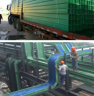 Outside Electrical Ducting FRP Cable Tray Standard Size 200x100 Thickness 0.6mm~2mm