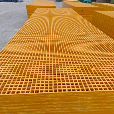 Fire Retardant Fiberglass FRP Square Gratings Thickness 25mm 30mm 38mm 50mm
