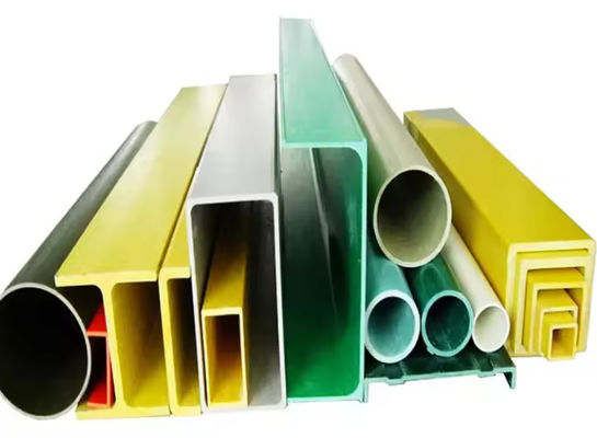 OEM Fiberglass Hollow Tubes FRP Pultruded Profiles Square Rectangular Round Shape