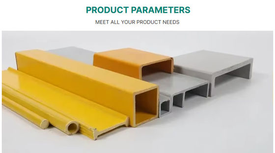 OEM Fiberglass Hollow Tubes FRP Pultruded Profiles Square Rectangular Round Shape