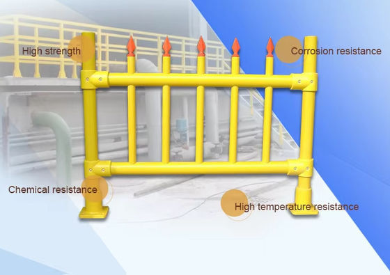Weather Proof Fiberglass Handrail GRP FRP Railing Systems For Outdoor Steps