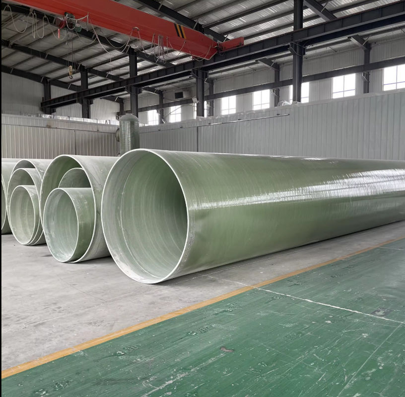 Smooth Or Textured Fiberglass Reinforced Plastic Pipe FRP Mortar Pipe Custom Thickness