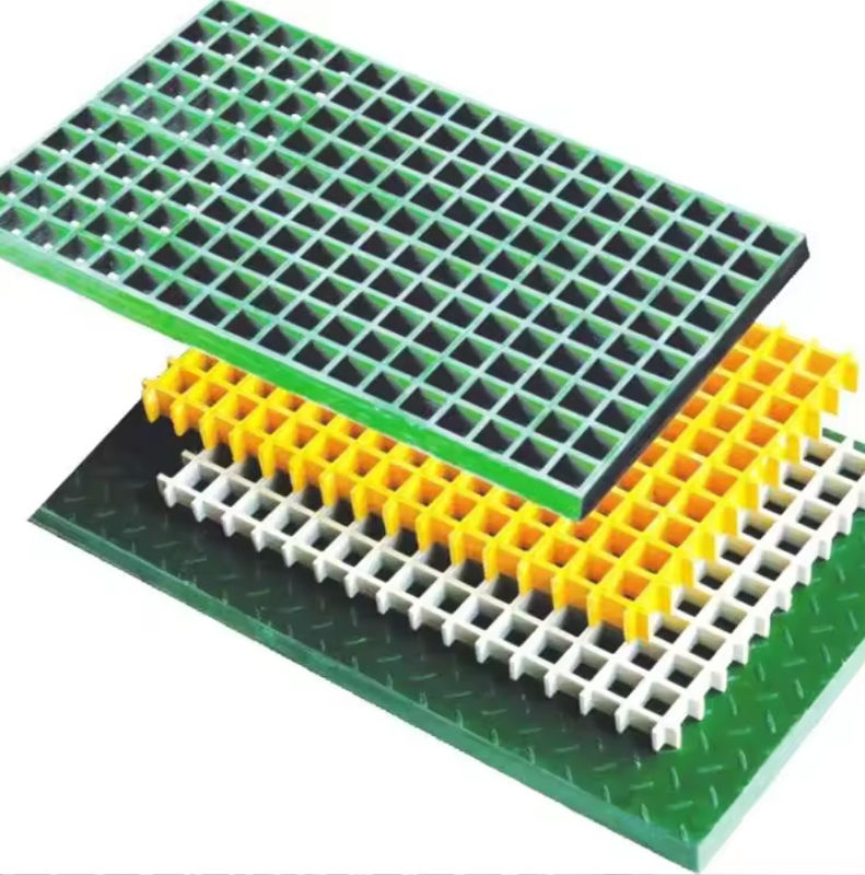 38x38mm FRP Grating For Solar Power Panels Roof Top Walkways Plastic Floor Grating Sheet Panel