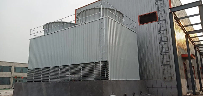 FRP GRP Structure Double Air Inlet Water Cooling Tower Cross Flow Square Low Noise
