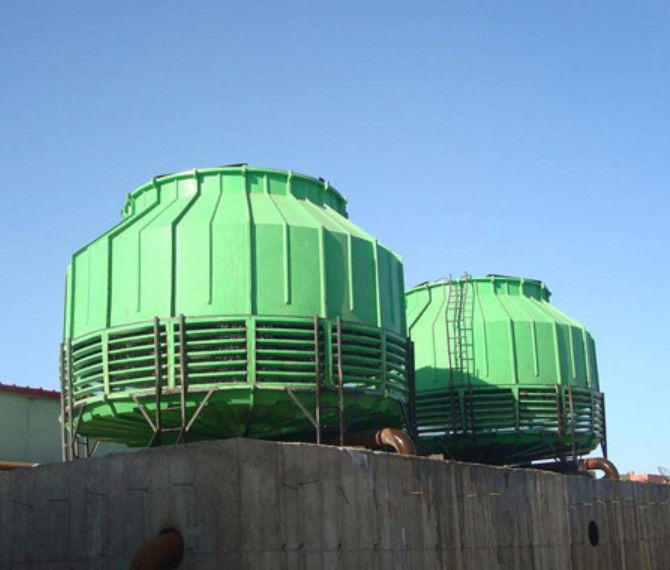 GRP FRP Type Circular Cooling Tower 500-1000 Tons Fast Temperature Reduction