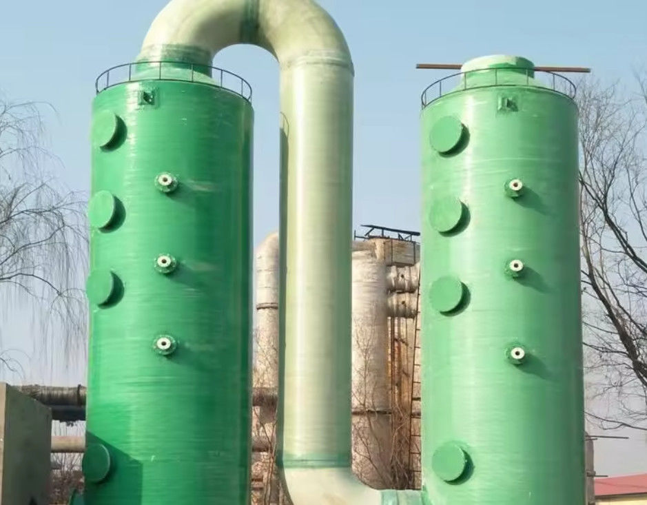 Vertical GRP Frp Absorption Tower  Sulfuric Acid Waste Gas Purifying Column Custom Capacity