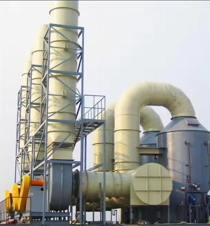 Industrial FRP GRP Absorption Tower For Tail Gas And Acid Mist Gas Treatment