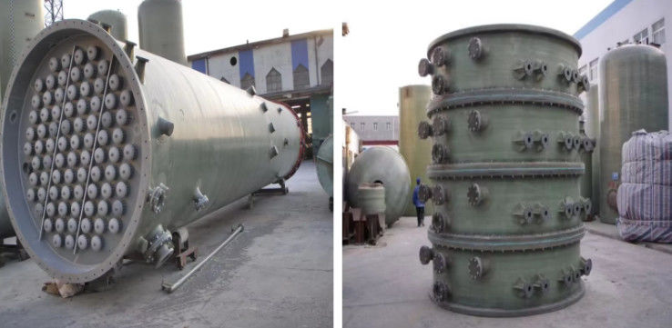Coverable Gel Coat GRP FRP Absorption Tower Multi Layer Spraying For Waste Acid Gas
