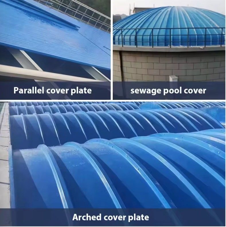Non Slip FRP Arch Cover Plate Gas Collecting Fiber Reinforced Plastic Sewage Pool Cover