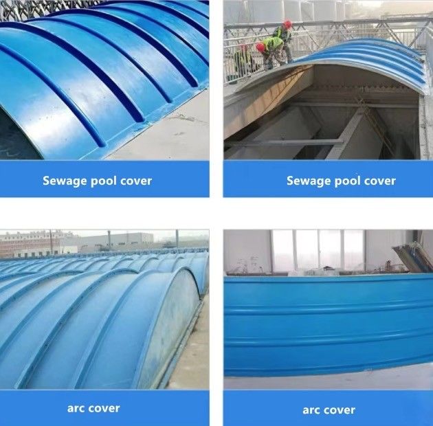 Industrial Sewage Pool FRP Cover Fiberglass Corrugate Roof Tile Sheet Flame Retardant